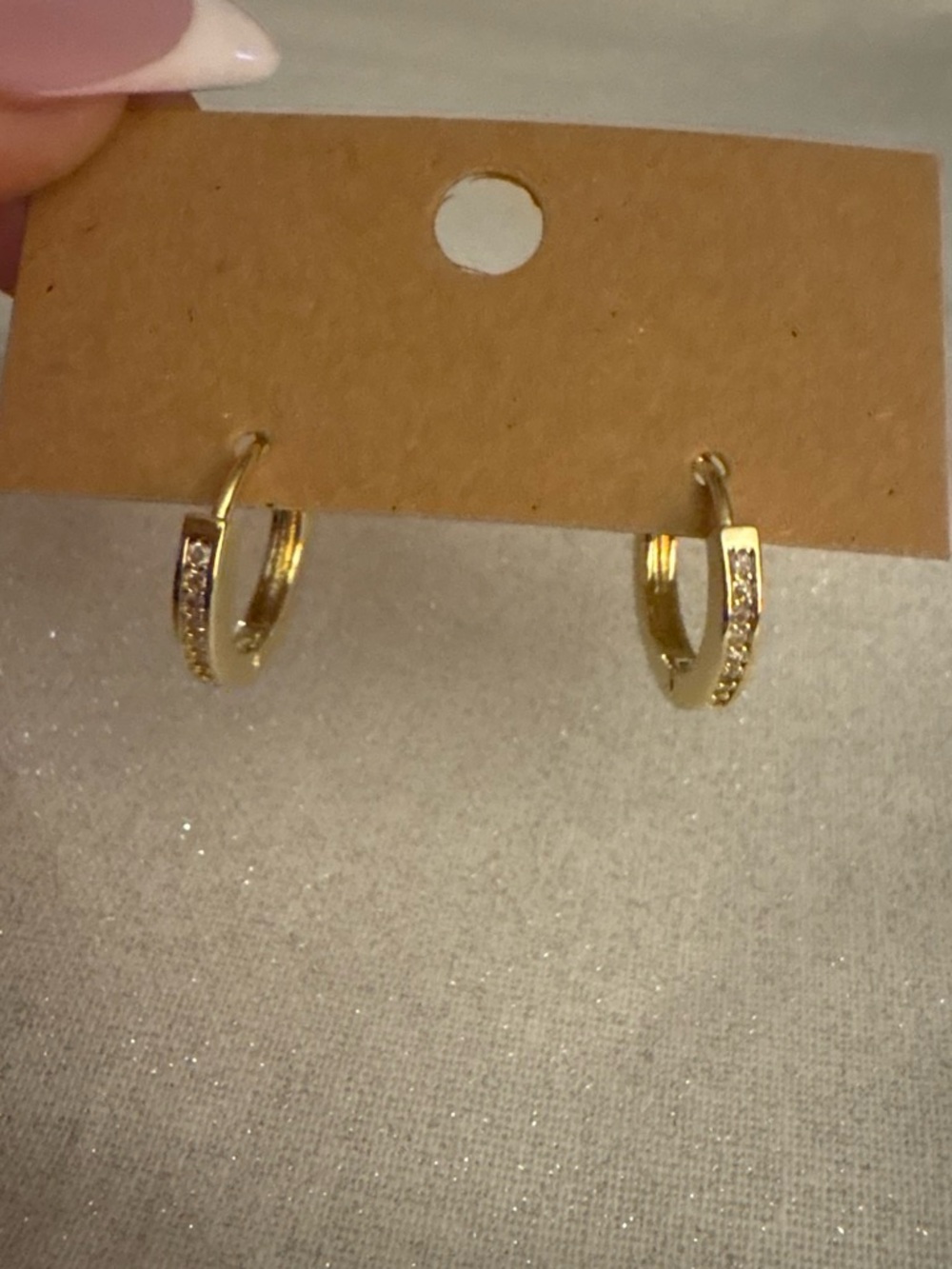 Gold Pave Hinge Hoop Earrings - Elegant Women’s Jewelry